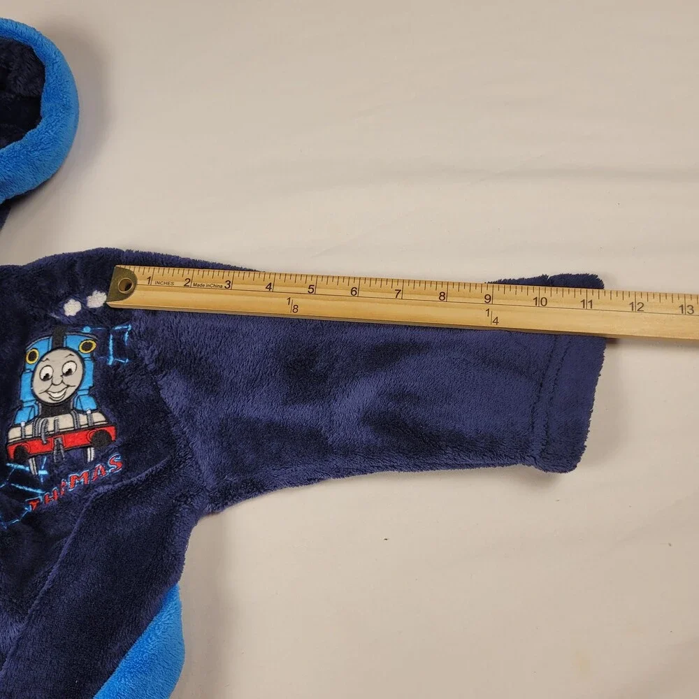Thomas & Friends Bath Robe Boys 3T Blue Hood Fleece Belt 2007 Train Tank Engine